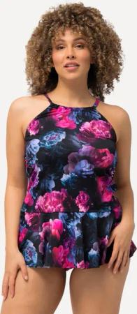 Damen Tankini Pfingstrosen Softcups Schößchen