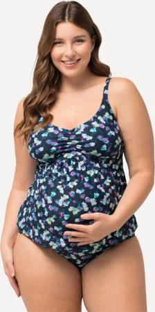 Damen Tankini Zweiteiler Blumenmuster Raffung verstellbare Träger