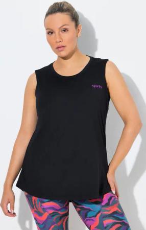 Damen Top integiertes Bustier A-Linie Rundhals ärmellos