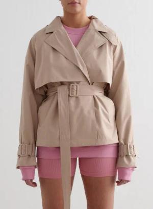 Damen Trenchcoat Kurz Wasser- und Windabweisend Beige