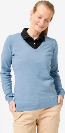 Damen V-Ausschnitt Golf Pullover - MW100 blau