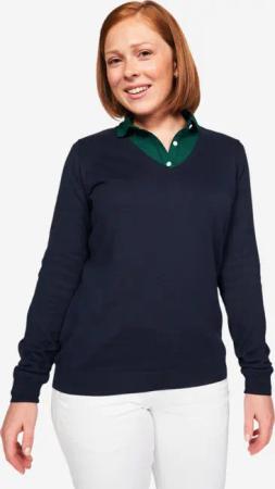 Damen V-Ausschnitt Golf Pullover - MW100 marineblau