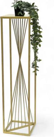 DanDiBo Blumenhocker Metall Gold Eckig 100 cm Blumenständer Beistelltisch