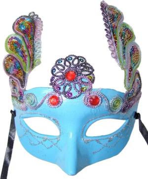 Das Kostümland Verkleidungsmaske Augenmaske Florenz mit bunten Pailletten Türkis