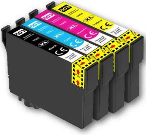 D&C 503XL 4er-Set Tintenpatronen für Epson WorkForce WF-2960 Series - Tintenpatrone (Kompatibel für Epson WorkForce WF-2960 Series 503XL, Chilischoten, DWF)