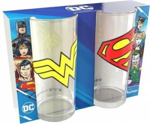 DC Comics 2 Trinkgläser Set Wonder Woman & Superman 0,27 L 24863