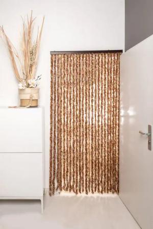 Defactoshop Insektenschutz-Vorhang Türvorhang Fadenvorhang Flauschvorhang PVC Brauen/Beige MIX, BxH 100x200cm,100x220cm 90x200cm