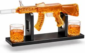 Deggelbam Karaffe AK47 Dekanter Whiskey Maschinengewehr, (Vatertagsgeschenk, Weihnachtsgeschenk, Geburtstagsgeschenk, Männergeschenk, Geschenkidee), Handgefertigt - Luxus Geschenk für Männer & Whiskey-Liebhaber