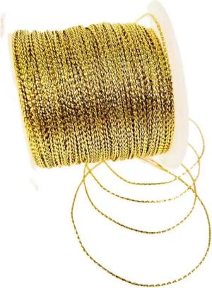 Deko AS Dekoband Dekokordel Collier-Cord - gold - 1mm Ø - 100m - 8022-1-100-19