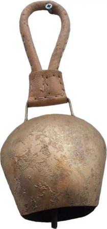 Deko-Impression Dekohänger Wunderschöne Kuhglocke, Eisen brossiert, Edelrost, 25 cm, Lederband (1 St)