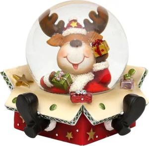 Dekohelden24 Schneekugel Schneekugel mit Elch, Maße H/B/Ø Kugel: ca. 9 x 9 cm/ Ø 6,5 cm. (1 St)
