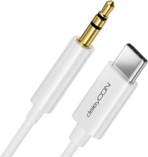 deleyCON deleyCON 0,5m 3,5mm Klinke auf USB-C Kabel AUX 3,5mm Klinkenkabel USB-Kabel