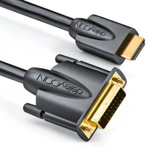 deleyCON deleyCON 1m HDMI zu DVI Kabel 24+1 1080p FULL HD 1920x1080 HDMI-Kabel