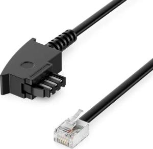 deleyCON deleyCON 6m Telefonkabel TAE-F auf RJ11 Stecker 6P4C Analoge LAN-Kabel
