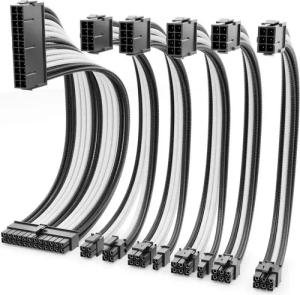 deleyCON deleyCON Netzteil Kabel Set 6-Teilig 30cm Computer Motherboard 18 AWG Computer-Kabel