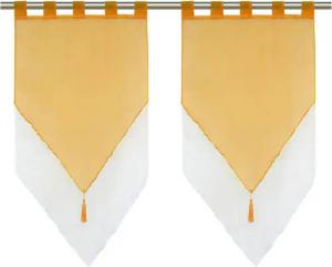 Delien Scheibengardine Lydia (2 St), Schlaufen, mit Quaste Panneaux