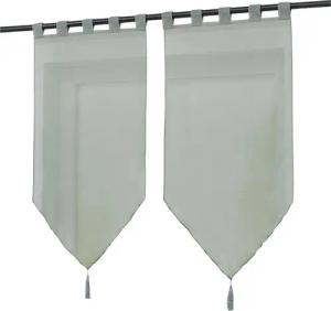 Delien Scheibengardine Uni (2 St), Schlaufen, Voile mit Quaste