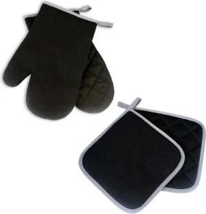 Delindo Lifestyle Topfhandschuhe Ofenhandschuhe, Topflappen, (4er Sparset, 4-tlg., bestehend aus 2x Ofenhandschuh + 2x Topflappen), Hitzebeständig bis 250 °C für maximal 15 Sekunden