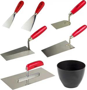 DEMA Werkzeugset Maurer und Fliesenleger Set 7-teilig, (7-tlg)