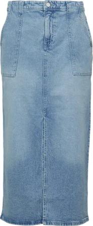 Denim-Midirock mit Schlitz