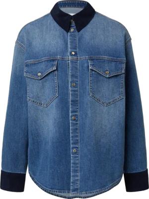 Denim-Overshirt mit Cord-Details