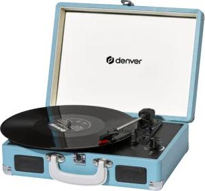 Denver VPL-120BU Plattenspieler (Riemenantrieb, Kofferdesign, Kopfhöreranschluss, mit 2 eingebauten Lautsprechern)