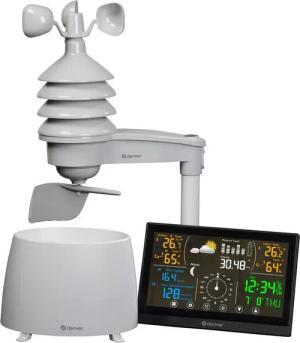 Denver WS-650 Funkwetterstation (Wetterstation mit Uhr und Kalender- Funktion, farbiges Display)