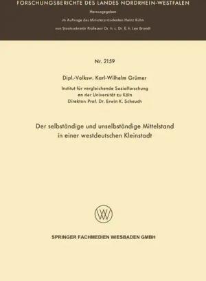 Der selbständige und unselbständige Mittelstand in einer westdeutschen Kleinstadt