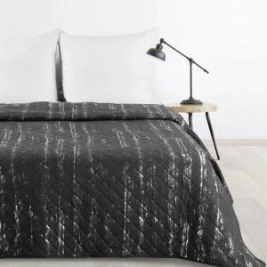 Design91 Tagesdecke Microfaser Decke Steppdecke Überwurf Gesteppte Karomuster, mit silbernem, dekorativem Muster