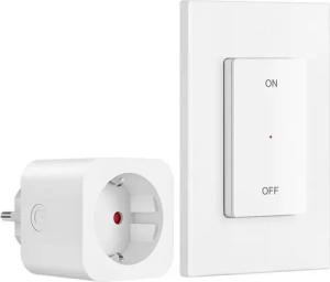 DEWENWILS Funksteckdose mit Fernbedienung, max. 3680 W, 1-St., Erweiterbarer Lichtschalter für Feiertagsdeko, 30M Reichweite