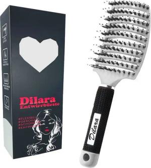 Dilara Haarbürste PREMIUM Haarbürste Entwirrkamm Wildschweinborsten Damen alle Haartypen, Sanftes Entwirren – Für seidig glattes Haar