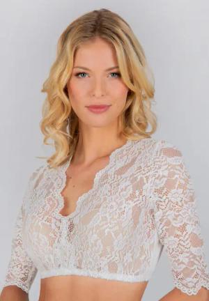 Dirndlbluse Alaya (creme, Gr. 46) von Stockerpoint für Damen, Oberteile, 75% Polyamid, 20% Baumwolle, 5% Elastan