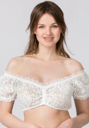 Dirndlbluse Katya (creme, Gr. 40) von Stockerpoint für Damen, Dirndlblusen, 60% Baumwolle, 40% Polyamid