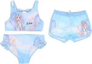 Disney Frozen Bustier-Bikini Bade-Set für Mädchen – Bikini & Shorts für Kinder (Das Set enthält zusätzlich eine Badeshort) ideal für Strand und Schwimmbad, perfekt für Urlaub