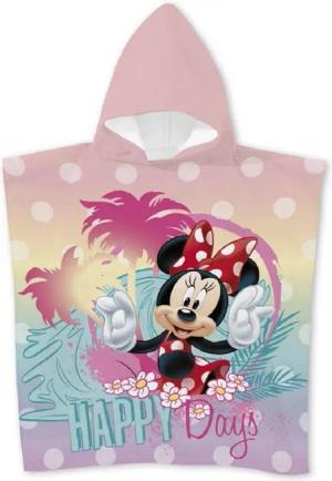 Disney Minnie Mouse Badeponcho Badeponcho für Kinder – Kapuzenhandtuch aus Polyester 55 x 110 cm, Polyester