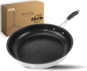 divory Bratpfanne Pfanne ULTIME I Antihaft beschichtet für alle Herdarten, Edelstahl, Induktionspfanne, Ergonomischer Griff, Spülmaschinen geeignet