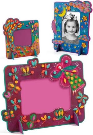 DJECO Kreativset DIY Mosaik-Bilderrahmen Feen Bastelset für Kinder ab 5 Jahren