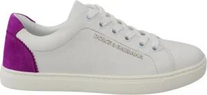 Dolce & Gabbana Weiße Wildleder-Low-Top-Sneaker Schuhe