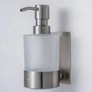 Dolvhin Seifenspender Wandmontage ohne Bohren, Glas Handseifenspender, Wandseifenspender, (Flüssigseifenspender, inkl. extra starkem 3M Klebestreifen), 250ml Milchglas