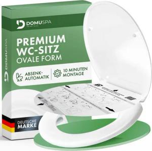 DomuSPA WC-Sitz Toilettendeckel mit Absenkautomatik – antibakterieller WC Sitz (Inkl. Installationsschablone), mit Quick-Release, auch als Kindersitz erhältlich