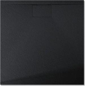 doporro Duschwanne Duschtasse flach aus Mineralguss DIN-Anschlüsse Boden Geoma07, Quadratisch, Mineralguss