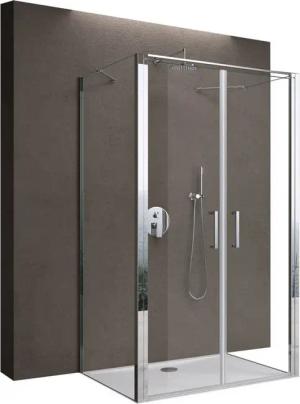 doporro Grossraumdusche Duschkabine U-Form Duschabtrennung Sicherheitsglas Klarglas Rav66UK, BxT: 90x80 cm, Einscheibensicherheitsglas