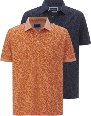 Doppelpack Poloshirt FALDIN orange dunkelblau