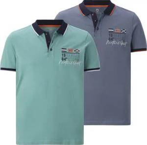 Doppelpack Poloshirt MORKLUND blau petrol