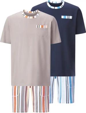 Doppelpack Schlafanzug VERIANO beige dunkelblau
