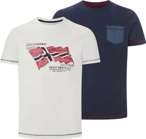 Doppelpack T-Shirt BALDEN weiß dunkelblau