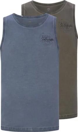 Doppelpack Tanktop MIKJAN blau grau