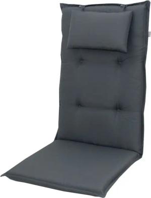 doppler® Hochlehnerauflage 7840 anthrazit Gartenstuhl Auflagen Kissen Polster für Hochlehner, (1 St., 1 Auflage), für Hochlehnerstühle UV-beständig mit abnehmbaren Kopfkissen