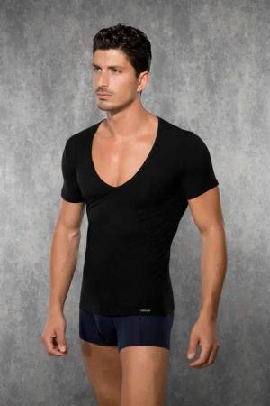 DOREANSE V-Shirt Herren Slim Fit T-Shirt mit tiefem V-Ausschnitt 2820