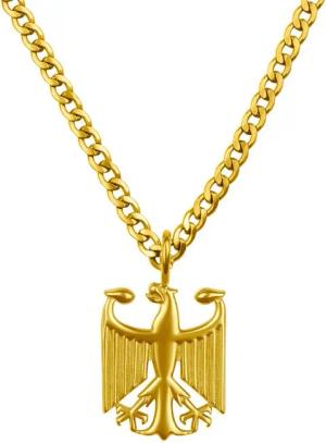 d'origine Kette mit Anhänger Deutschland Kette Herren – Bundesadler Wappen (Edelstahl)